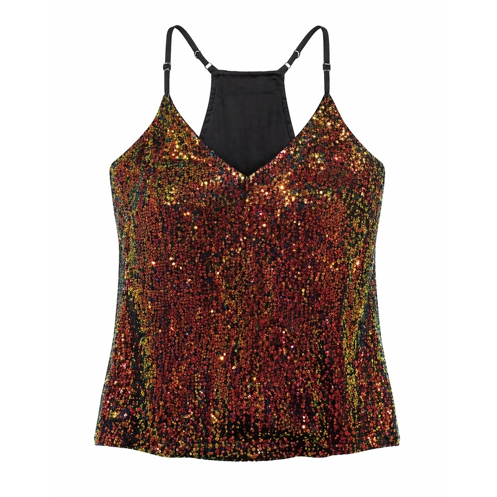Miduo Sequin Cami‎ Tank Top Womens XXL Multicolor Party Club Sparkle
